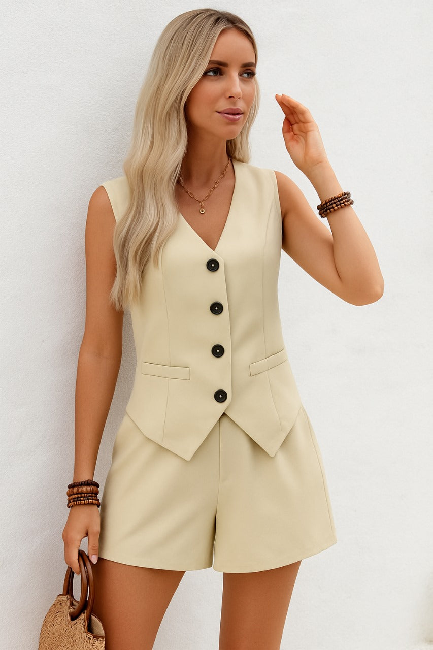 Gilet Sans Manches & Short Taille Haute