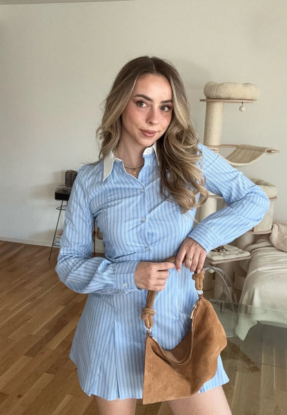 Mini robe chemise -light bleu
