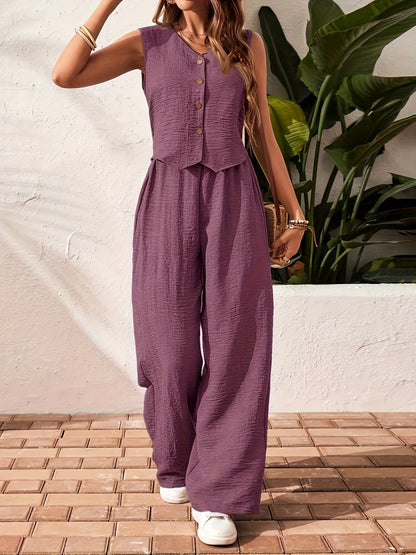 Ensemble chemise et pantalon sans manches