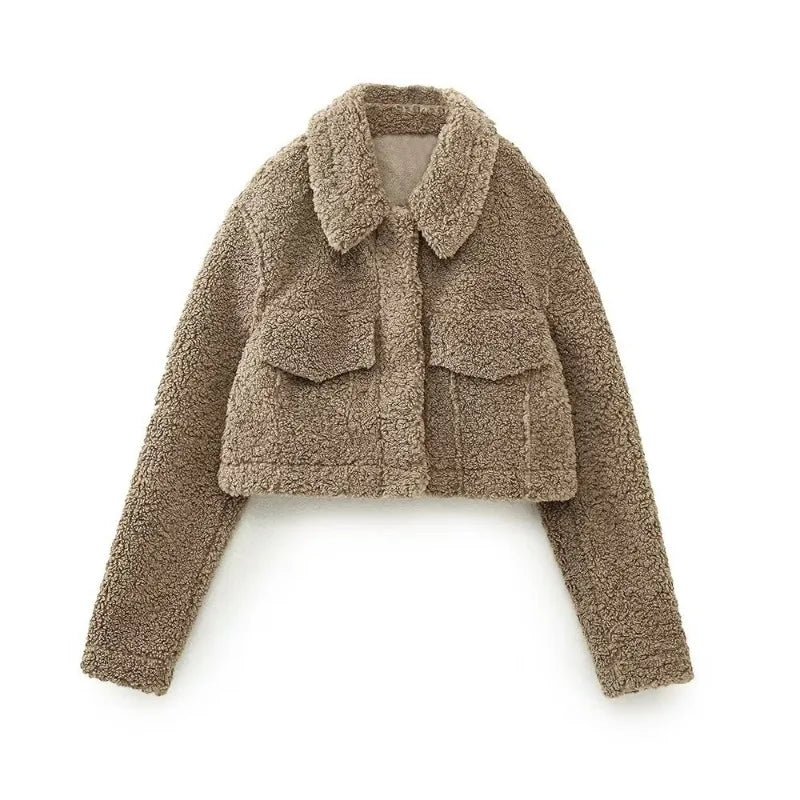 Veste Femme Fausse Fourrure d'Agneau – Manteau Chaud 2024