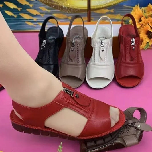 Sandales pour Femme en Cuir PU Rétro